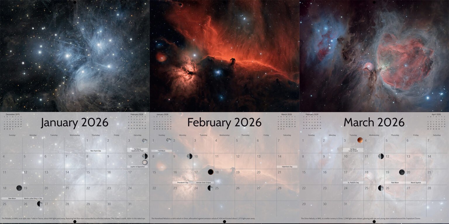 2026 Astrophotography Calendar Example Pages