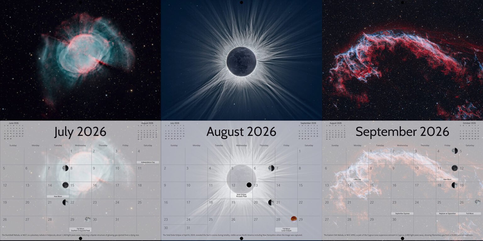 2026 Astrophotography Calendar Example Pages