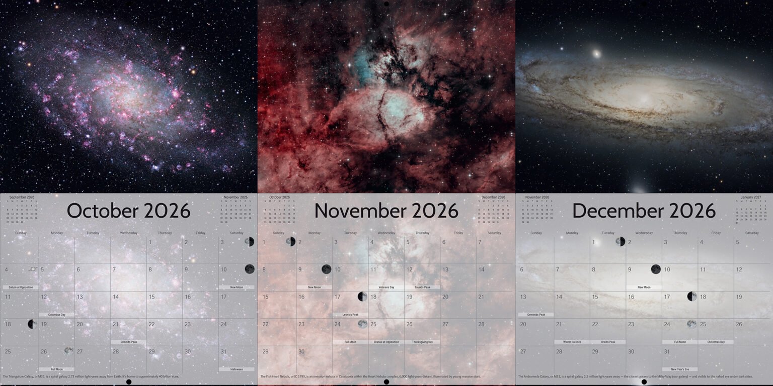 2026 Astrophotography Calendar Example Pages
